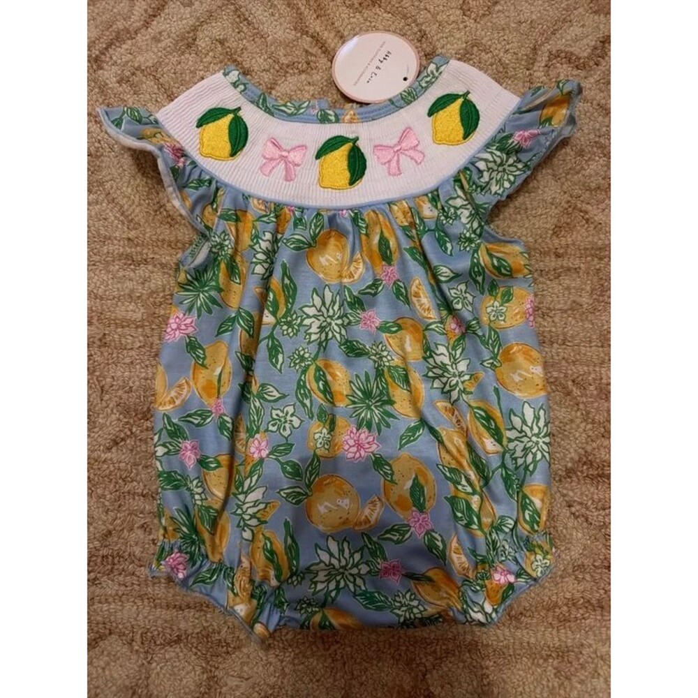 Abby and evie smocked romper